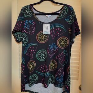Lularoe Classic-t. Colorful Neon Fruit Print. 2XL
